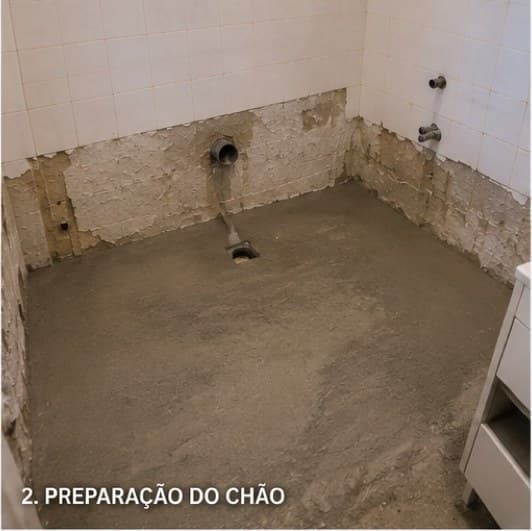 Preparação do chão